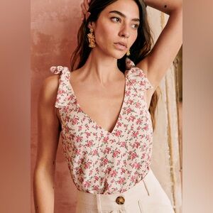 Sezane Lara Blouse - Rosa Print - Size 2